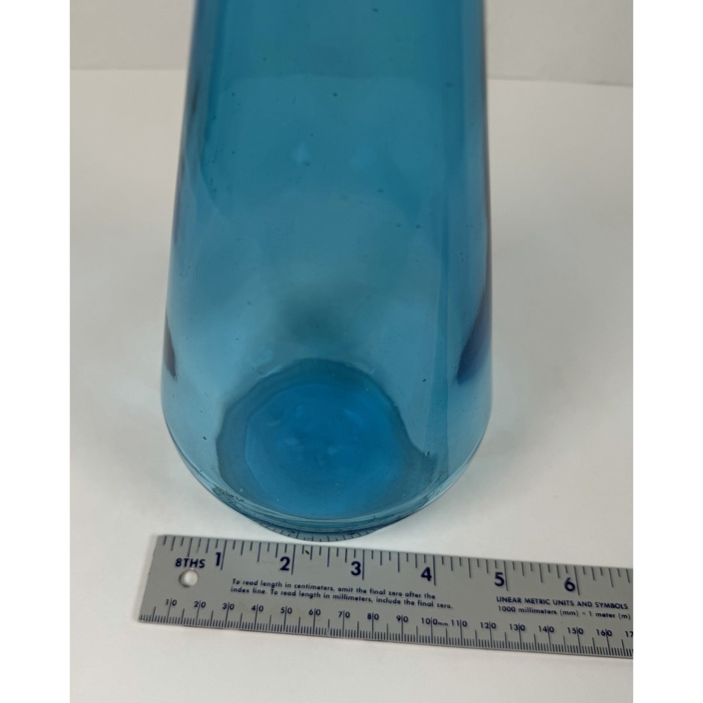 VTG Downy Fabric Softener Blue Glass Bottle Decanter 13 1/2 Inches Tall - Picture 5 of 6